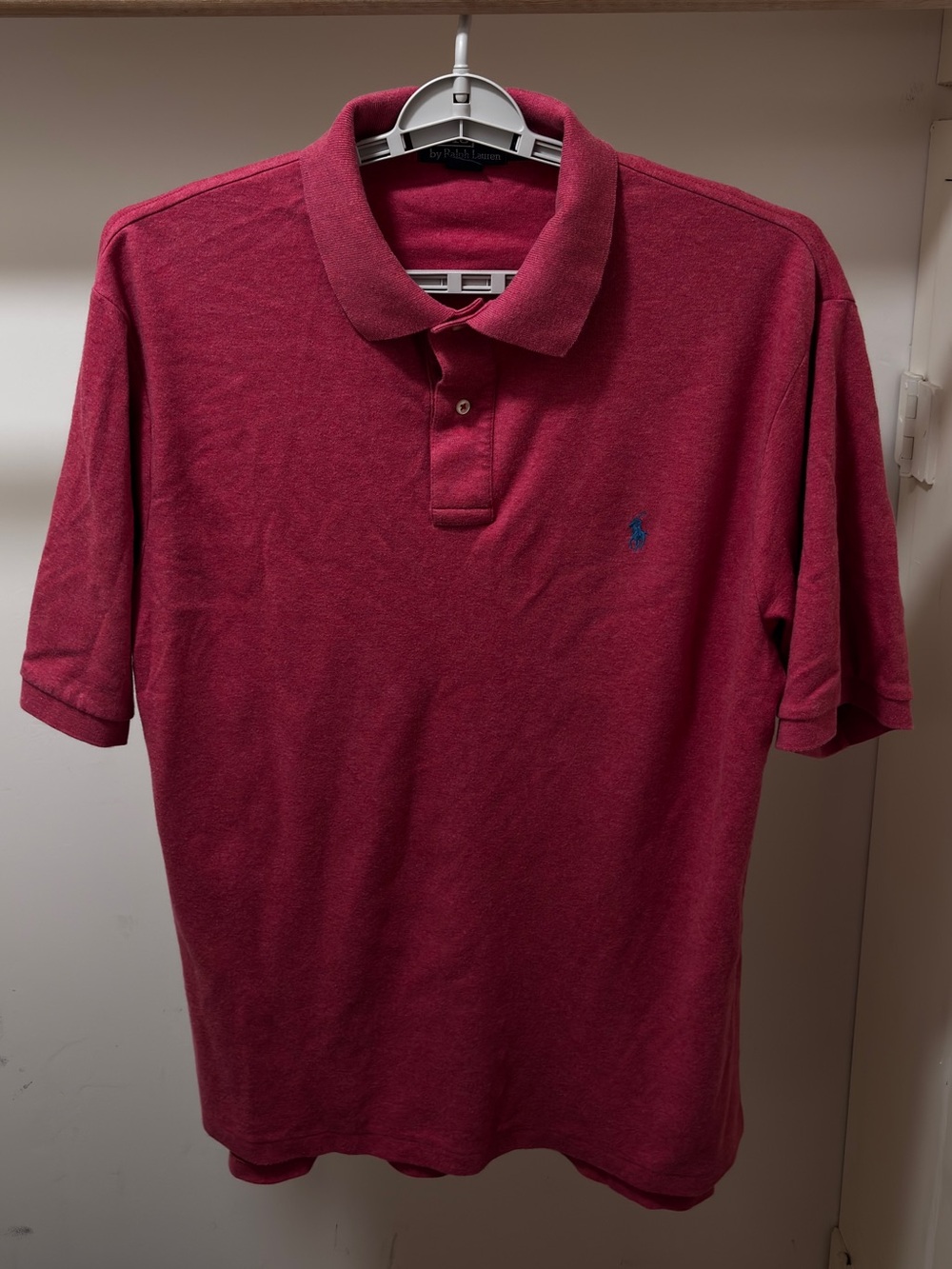 Ralph Lauren Men's Polo Shirt in Burgundy with Navy Logo